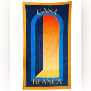 Casablanca cotton bath towel in a blue and orange gradient effect colorway